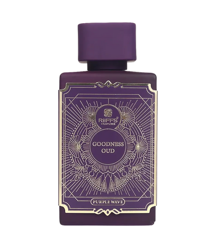Purple RiiFFS Goodness Oud perfume bottle with gold detailing, part of Purple Wave collection