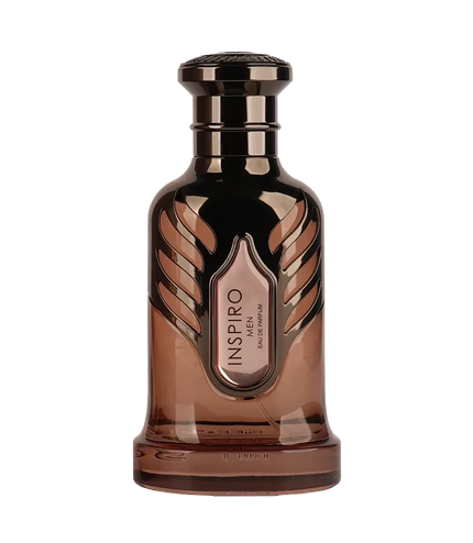 Insiro Men Eau de Parfum bottle with sleek brown design and wing motifs, premium fragrance for men