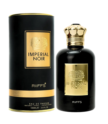 Riiffs Imperial Noir Eau de Parfum 100ml bottle with black and gold packaging, luxury fragrance