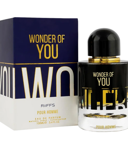 Wonder of You Pour Homme Eau de Parfum 100ml bottle with navy blue box, premium men's fragrance